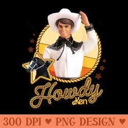 barbie - howdy ken western cowboy doll with horse - mug sublimation png