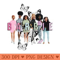 barbie - doll lineup raglan baseball - high resolution png download