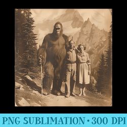 funny bigfoot photo vintage hiking sasquatch bigfoot fans - ready to print png designs