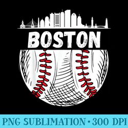 vintage boston baseball skyline boston baseball graphic - printable png images