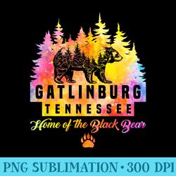 gatlinburg tennessee bear great smoky mountains tie dye - png clipart