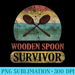 funny wooden spoon survivor vintage retro humor - png design downloads