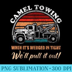 vintage camel towing humor tow truck - png design assets