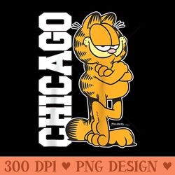 garfield chicago raglan baseball - printable png graphics