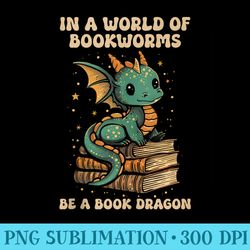 book dragon cute kawaii funny bookworm fantasy book lover - png graphics download