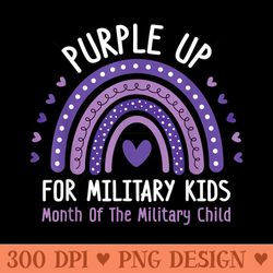 purple up for military rainbow month of military child - png file download