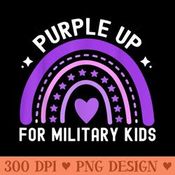 purple up for military rainbow military child month - png design files