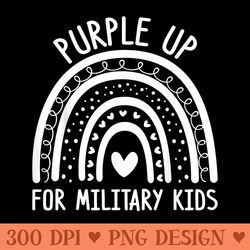 rainbow purple up military child awareness kids - sublimation clipart png