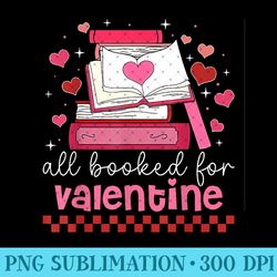 all booked for valentine's day bookworm library books heart - printable png graphics