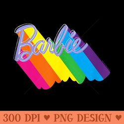 barbie - rainbow logo - sublimation backgrounds png