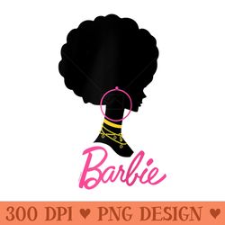 barbie - afro barbie raglan baseball - sublimation templates png