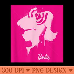 barbie - pink head silhouette box - png file download