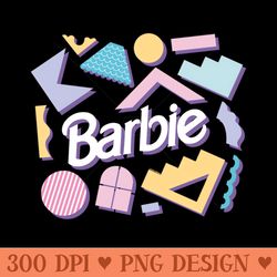 barbie logo pastel 80's shapes - sublimation backgrounds png