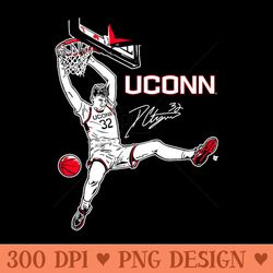 uconn basketball donovan clingan signature slam - licensed - unique sublimation patterns