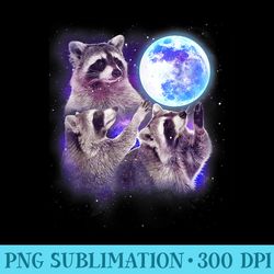 three raccoon moon funny 3 wolves parody racoon space galaxy - png clipart download