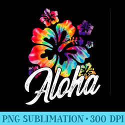 hawaii aloha beaches hibiscus flowers tie dye - unique sublimation patterns