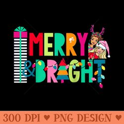 barbie holiday merry bright raglan baseball - png file download