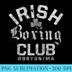 irish boxing club boston shamrock distressed - digital png artwork