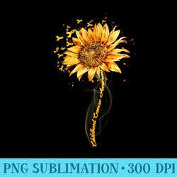 vintage gold ribbon sunflower childhood cancer awareness - download transparent graphic