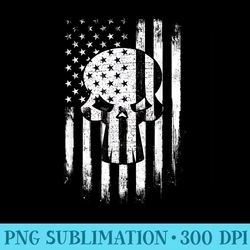 distressed american flag skull flag skull t - transparent png resource