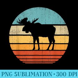 moose retro vintage 60s 70s sunset elk deer mammal animal - png vector download