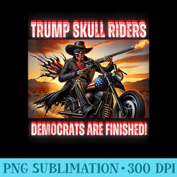 trump skull riders retro skeleton biker motorcycle - png graphic resource