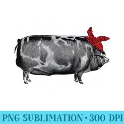 s gangster pig with bandana red bandana pig - download png illustration