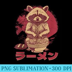 kawaii raccoon eating japanese ramen noodle food ramen lover - png download icon