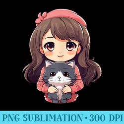 cute kawaii chibi otaku japanese anime cat kitten pet fan - unique png artwork