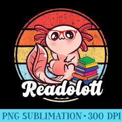 readolotl axolotl kawaii axolotl bookworm book lover axolotl - modern png designs