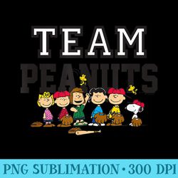peanuts - baseball team group - printable png graphics