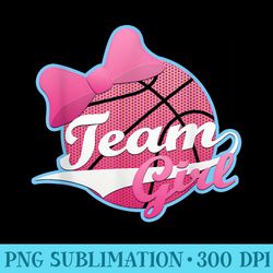 gender reveal party team pink, girl, basketball t shirt - ready to print png designs