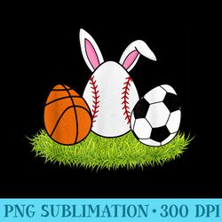 funny easter baseball basketball soccer bunnies rabbit - sublimation backgrounds png