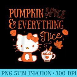 hello kitty pumpkin spice and everything nice raglan baseball - png graphics download