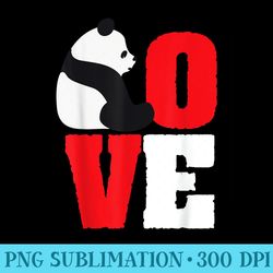 panda bear black and white panda love - shirt drawing png