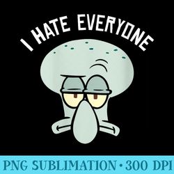 s spongebob squarepants squidward i hate everyone - png file download