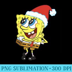 spongebob squarepants santa hat dreaming of christmas - sublimation clipart png