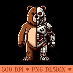 teddy bear robot - shirt illustration png