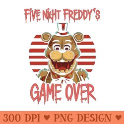 five nights at freddys game over - ready to print png designs