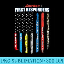 americas first responders patriotic emergency personnel usa - digital png artwork