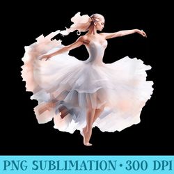 beautiful ballerina girl dancing ballet watercolor - png file download