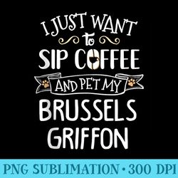 funny brussels griffon dog and coffee graphic sip and pet - download png pictures