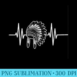 native indian headdress heartbeat indigenous native american - digital png downloads