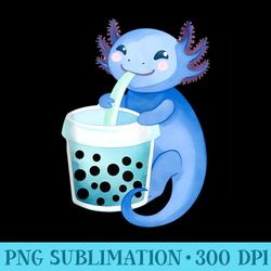axolotl bubble boba tea anime cute kawaii blue axolotl - png download website