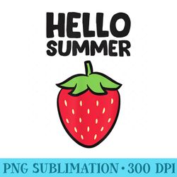 strawberry fruit hello summer love strawberries - sublimation patterns png