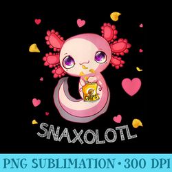 snaxolotl kawaii axolotl funny food lover amphibian pet - png graphics download