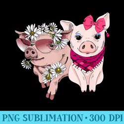 western cute baby sunflower bandana pig farm animal - download png pictures