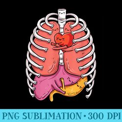 hugging anatomy funny skeleton organ hug - sublimation clipart png
