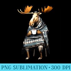 coffee drinking moose - png graphics download