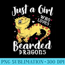 just a girl who loves bearded dragon women mom - png image download